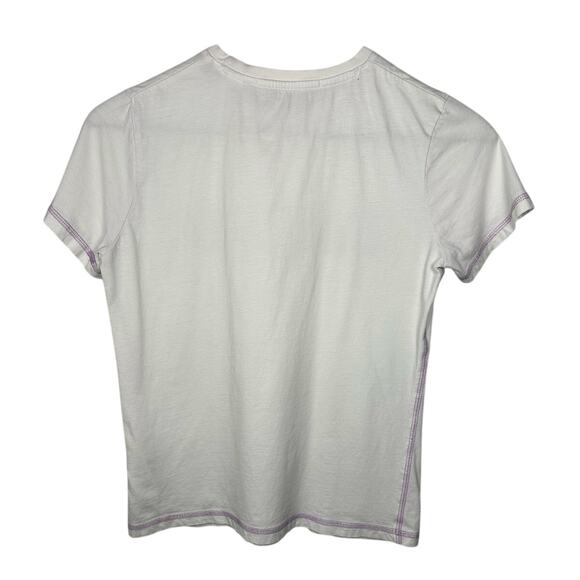 GUESS White Graphic Logo Short Sleeve 100% Cotton T-Shirt Women's Small - Picture 2 of 7